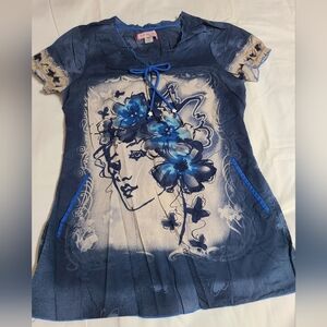 Blue Artistic Women's Top
